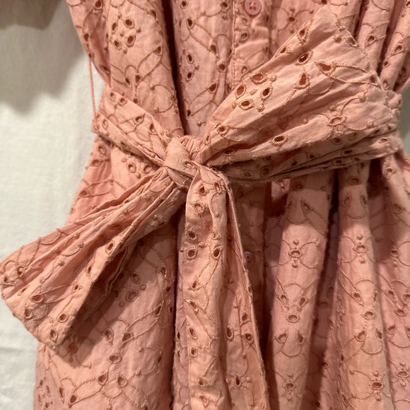 Vintage-Inspired Crown & Ivy Eyelet Dress Puff Sleeves Embroidered Tie Waist XL - Picture 10 of 16